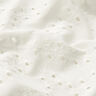 Tkanina bawełniana z haftem angielskim o wzorze kropli – biel,  thumbnail number 2