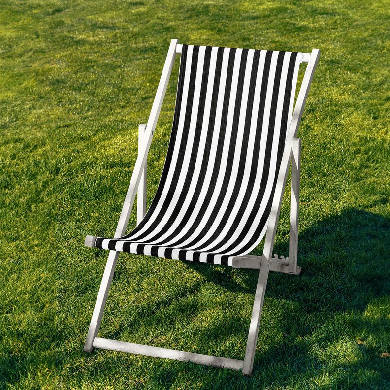 Outdoor Tkanina na leżaki Podłużne paski 44 cm – czerń,  image number 4