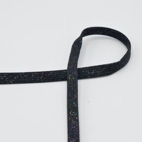 płaski sznurek Bluza z kapturem Lureks [8 mm] – czerń/złoty metaliczny, 