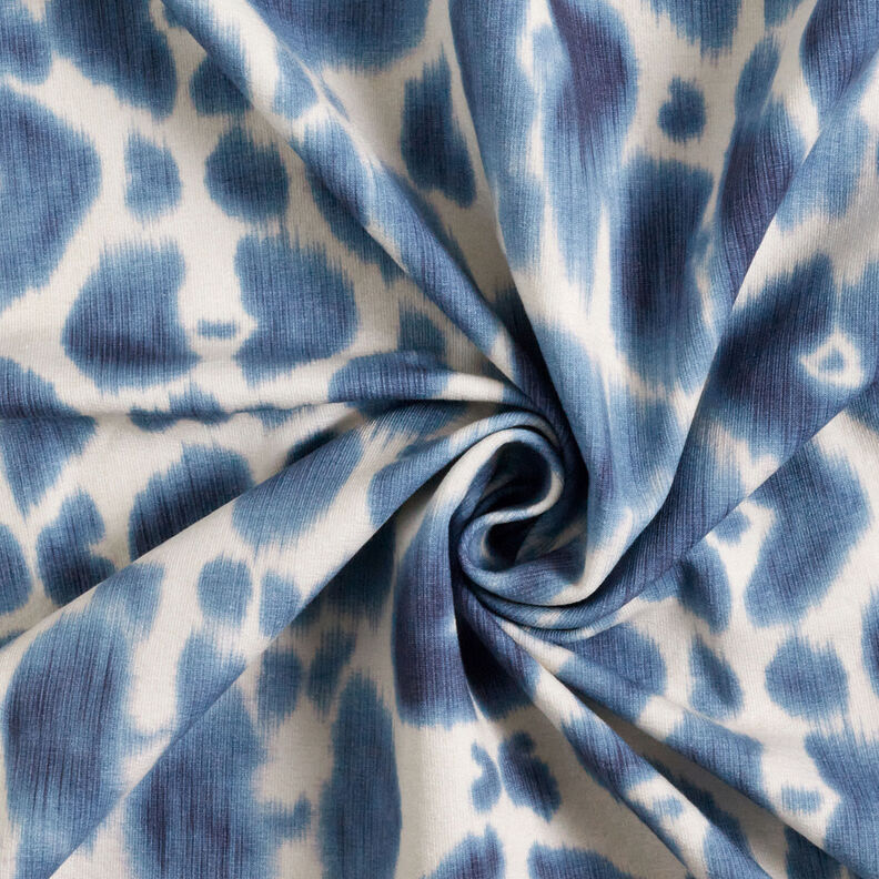 GOTS French Terry batikowa panterka | TCC x LOOKS by Wolfgang Joop – niebieski brylantowy/krem,  image number 5
