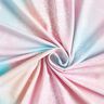 Dżersej bawełniany akwarelowe płatki śniegu, gradient | Glitzerpüppi – lodowy niebieski/różowy,  thumbnail number 3