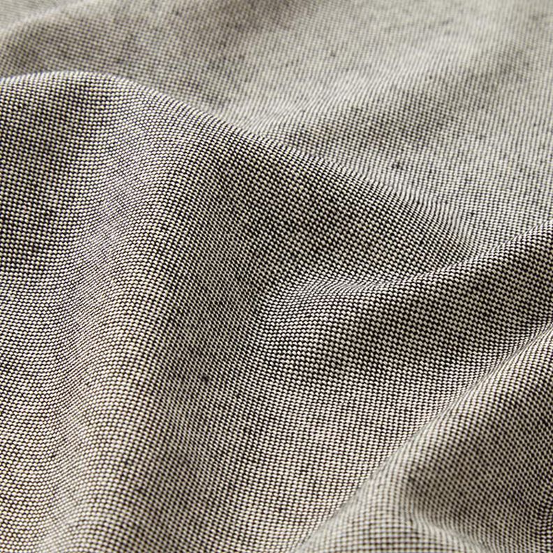 Tkanina dekoracyjna half panama chambray z recyklingu – czerń/biel,  image number 2