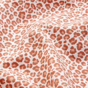 Tkanina bawełniana Kreton mały wzór w panterkę – kość słoniowa/miedź, 