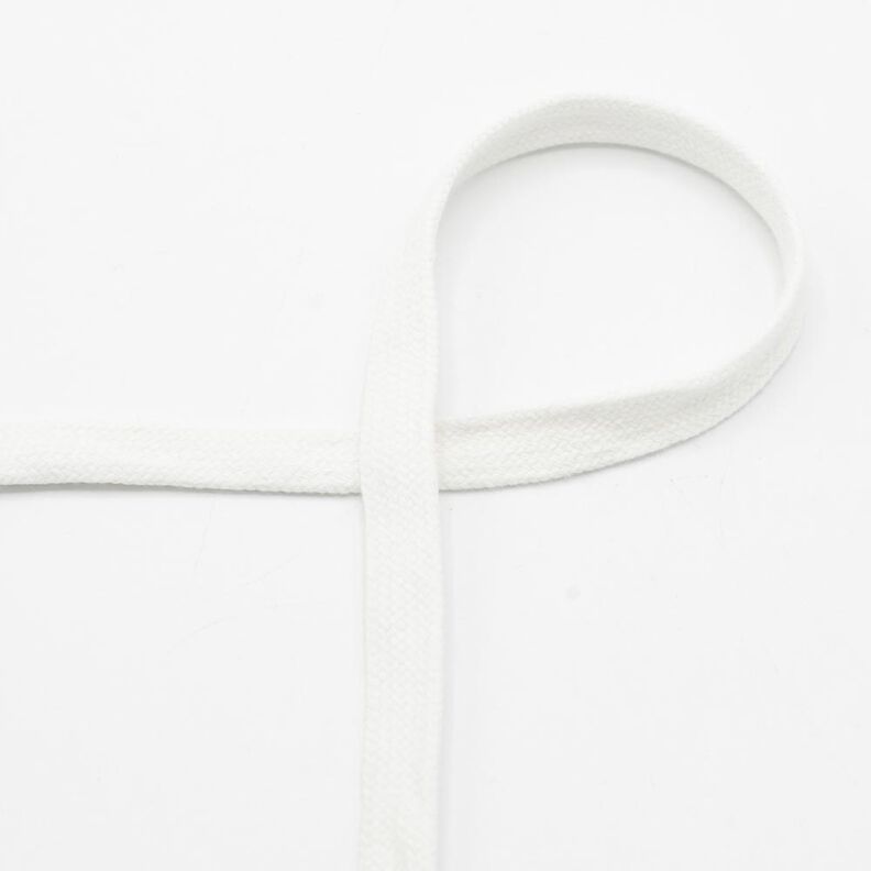 płaski sznurek Bluza z kapturem Bawełna [15 mm] – biel,  image number 1