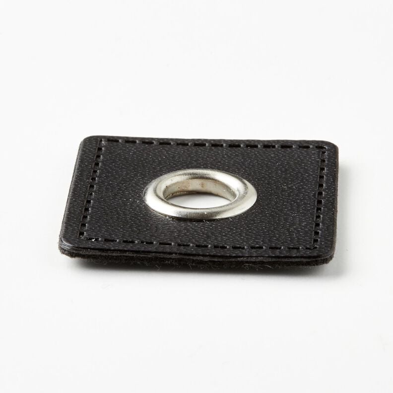 Łatka z oczkiem [30 x 30 mm] – czerń/srebrny metaliczny,  image number 2