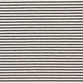 Dżersej bawełniany paseczki – krem/czerń, 