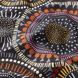 Tkanina bawełniana Kreton mandala – czerń, 