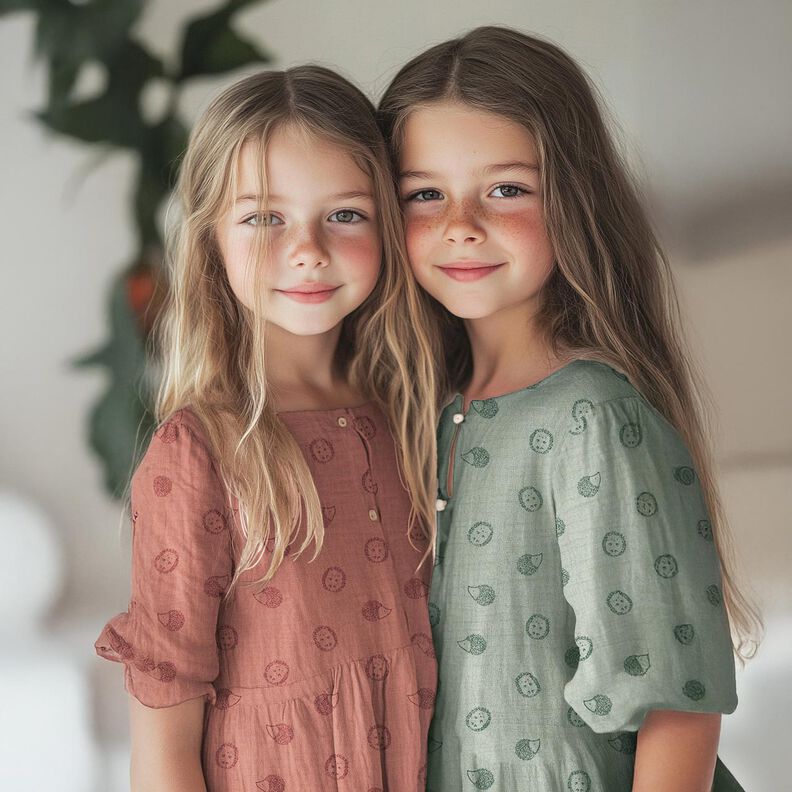 Muślin / Tkanina double crinkle jeż | Poppy Fabrics &ndash; jasny miętowy/ciemna zieleń,  image number 5