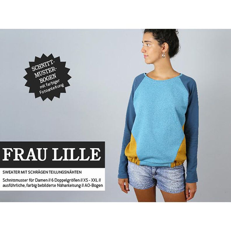FRAU LILLE – bluza z rękawami raglanowymi i trójkątnymi wstawkami po bokach, Studio Schnittreif |,  image number 1
