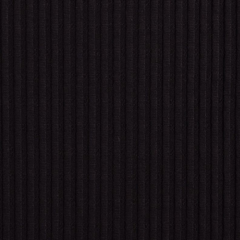 Dżersej prążkowany Pojedynczy wzór dziewiarski – czerń,  image number 1