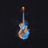 Dżersej bawełniany Panel gitara | Glitzerpüppi – czerń/pomarańcza,  thumbnail number 7