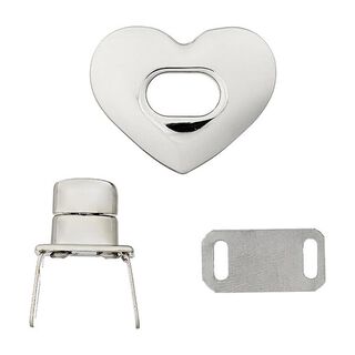 Zapięcie do torebki serce  – srebro metaliczny, 
