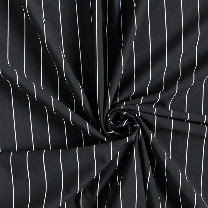 Tkanina na spodnie, stretch w prążki – czerń/biel,  image number 3