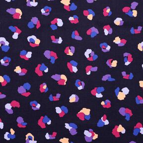 Sztruks cienki kolorowe cętki lamparta | Poppy Fabrics – granat, 