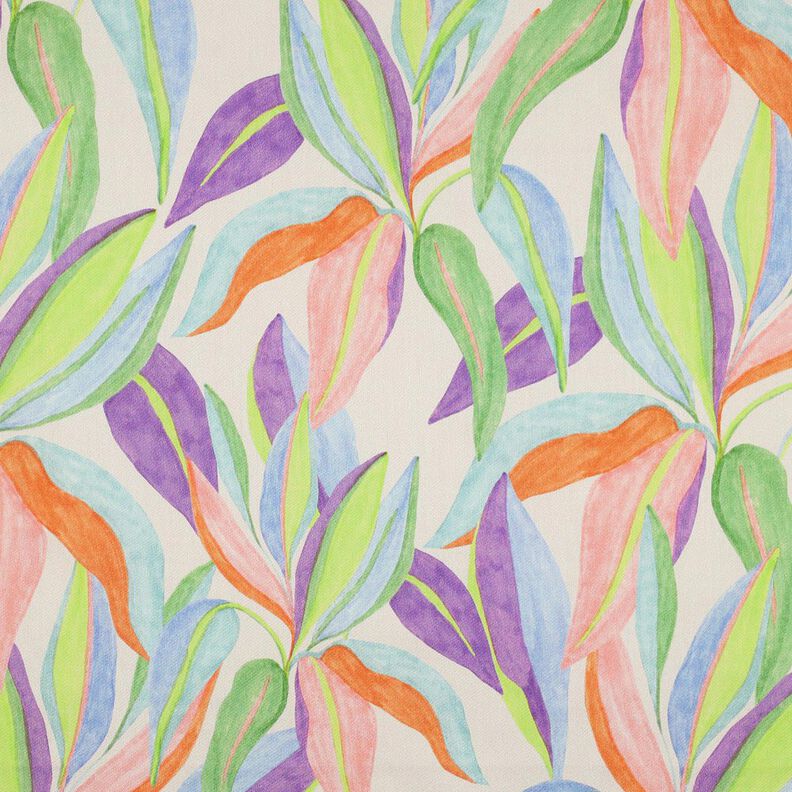 Satyna bawełniana nadruk cyfrowy w liście | Poppy Fabrics – krem/jasna zieleń,  image number 1