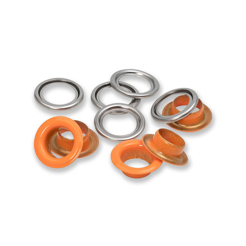 Oczka z podkładkami [20 sztuk | Ø 11 mm] | Prym – pomarańcza/srebrny metaliczny,  image number 2
