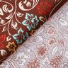Tkanina bawełniana Kreton motywy kwiatowe – burgund/jasny kreci,  thumbnail number 4