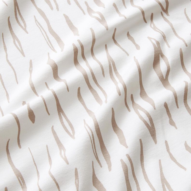 Dżersej bawełniany, zebra – mleczna biel,  image number 2