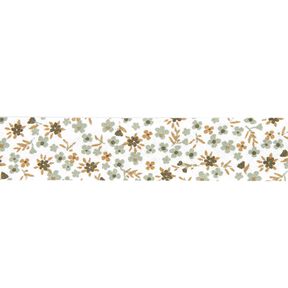 Taśma skośna małe kwiaty [20 mm] – zieleń trzcinowa, 