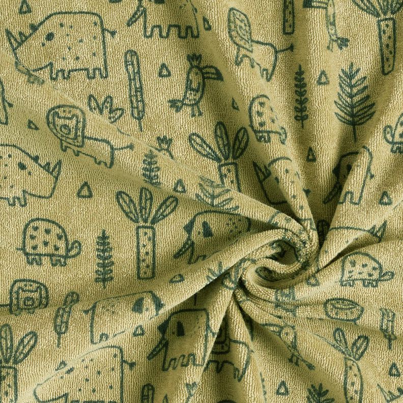 Dzianina frotte w dżungli – greige,  image number 3