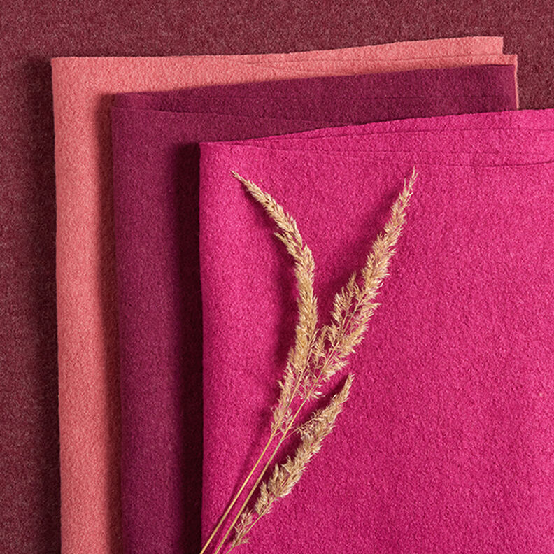 Wełniany loden spilśniany – czerwona lilia,  image number 6