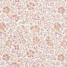 Tkanina bawełniana Kreton delikatny kwiatowy wzór – biel/cynamon,  thumbnail number 1