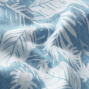 Bawełna chambray w palmy – jasnoniebieski/kość słoniowa, 