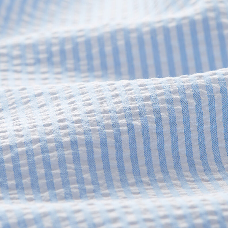 Kora Mieszanka z bawełną paski – jasnoniebieski/mleczna biel,  image number 2