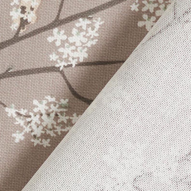 Tkanin dekoracyjna Half panama kwitnące gałązki – kreci,  image number 4