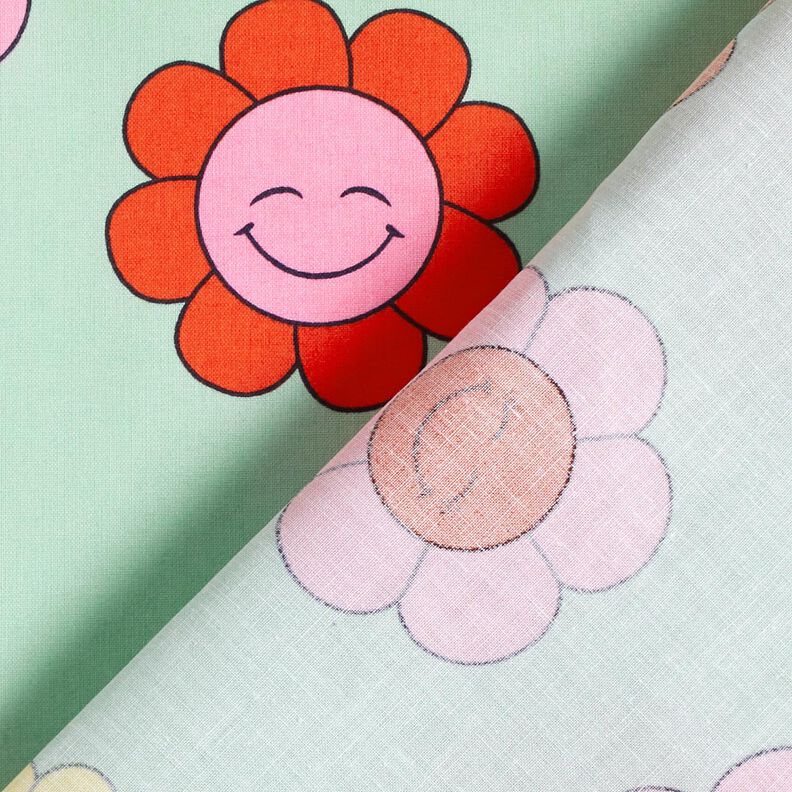 Bawełna powlekana wesołe kwiaty | Poppy Fabrics – miętowy/cytrynowy,  image number 5
