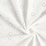 Tkanina bawełniana z haftem dzierganym w małe kwiatki – biel,  thumbnail number 3