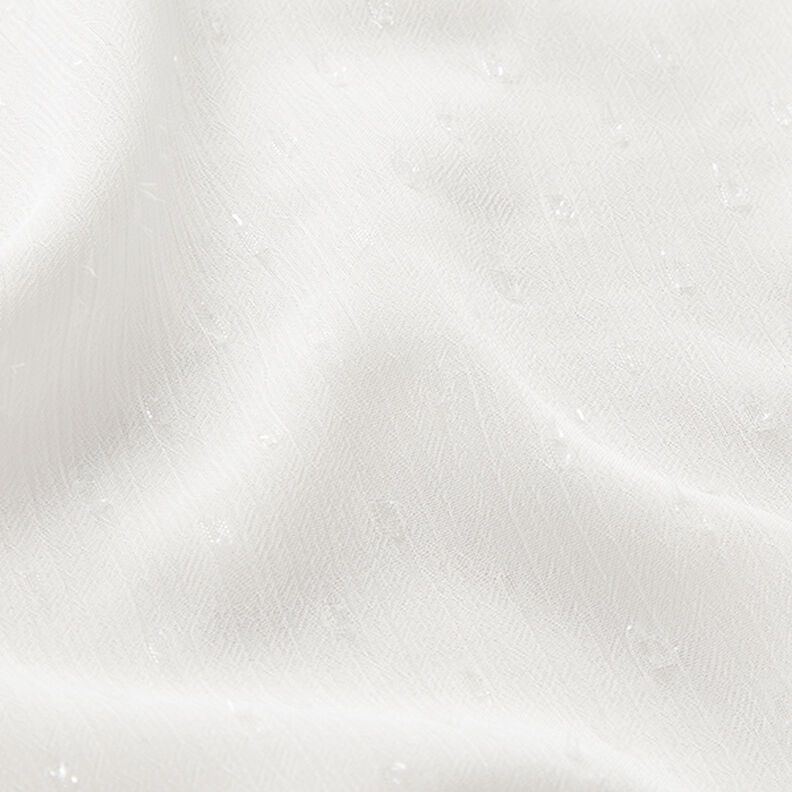 Szyfonowe kropki brokatowe – biel,  image number 2