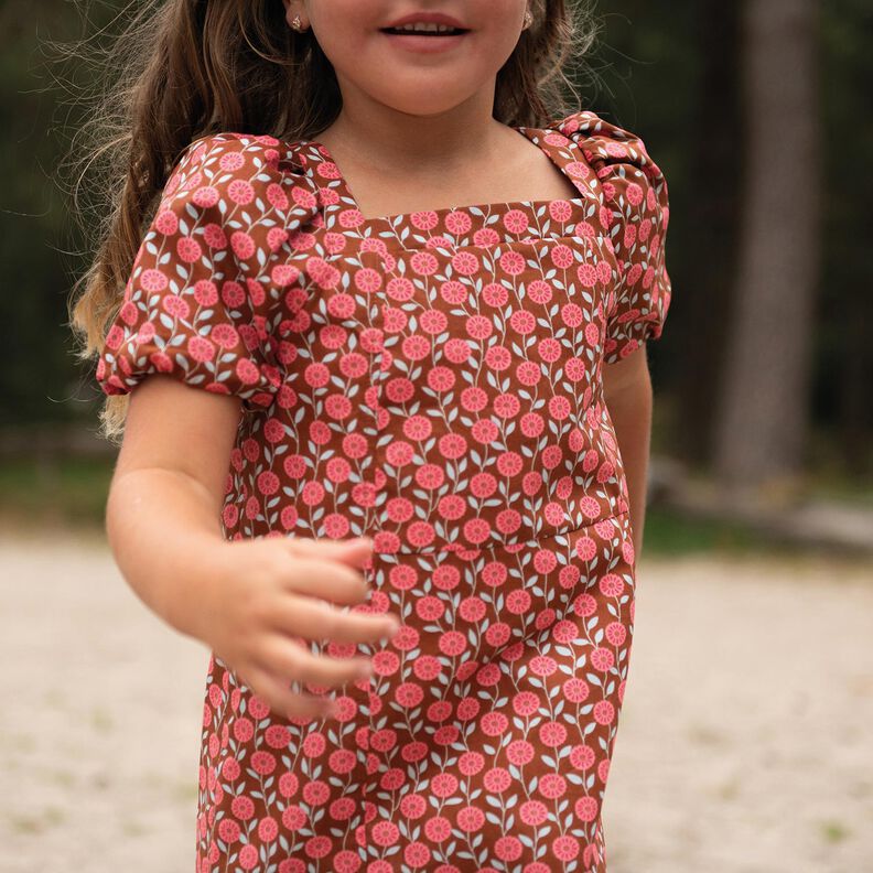 Popelina bawełniana letnie kwiatki | Poppy Fabrics – homar/brąz,  image number 5