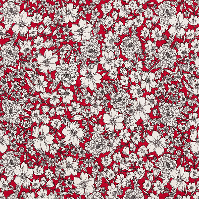 Dżersej wiskozowy, morze kwiatów – czerwień karminowa,  image number 1