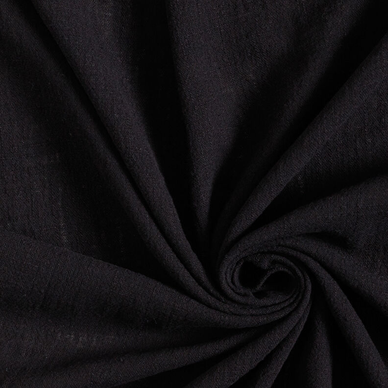 Tkanina bawełniana o wyglądzie lnu – czerń,  image number 1