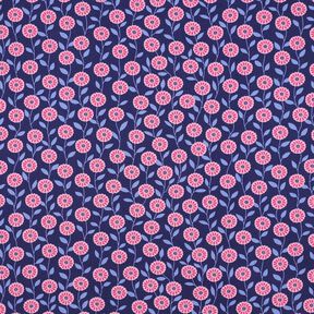 Popelina bawełniana letnie kwiatki | Poppy Fabrics – róż/indygo, 