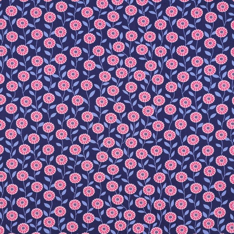 Popelina bawełniana letnie kwiatki | Poppy Fabrics – róż/indygo,  image number 1