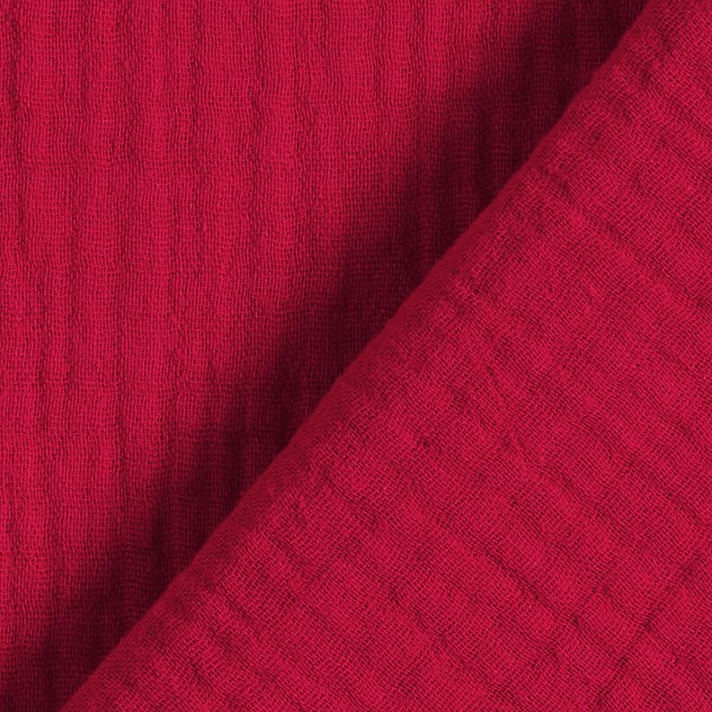 GOTS Muślin / Tkanina double crinkle | Tula – czerwień karminowa,  image number 5
