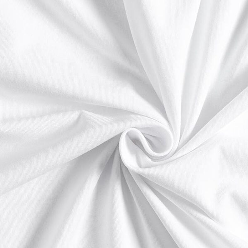 Dżersej bawełniany średniej ciężkości, jednokol. – biel,  image number 1