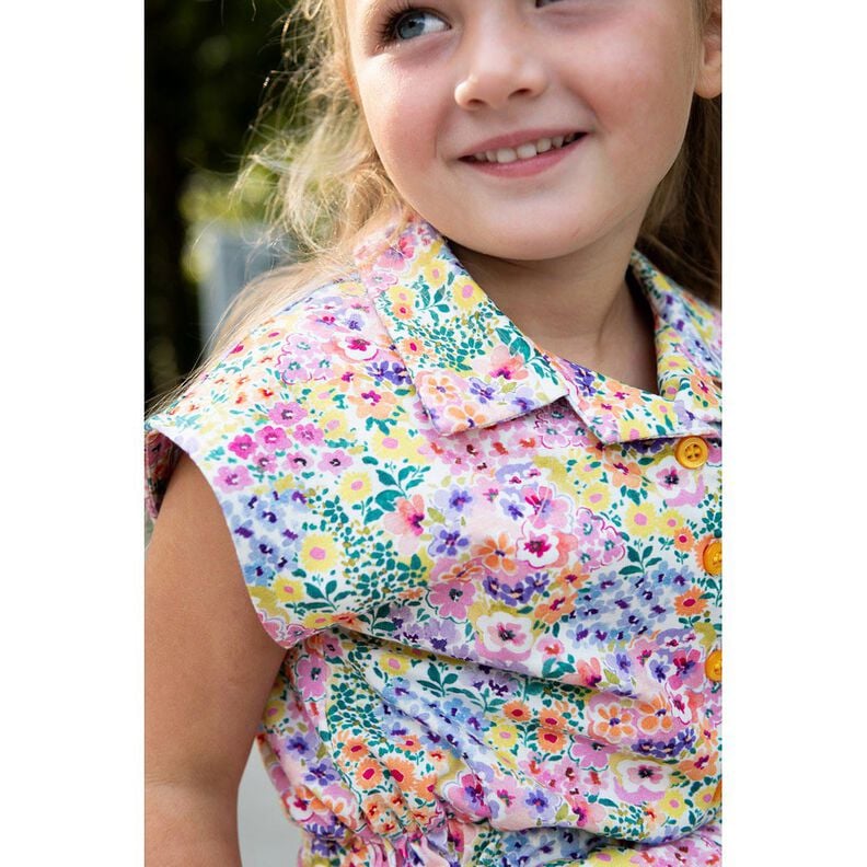 Dżersej bawełniany morze kwiatów nadruk cyfrowy | Poppy Fabrics – kość słoniowa/kolorowy,  image number 5